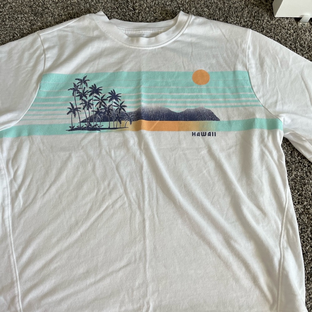 DSG girls White Tee with Tropical Graphic